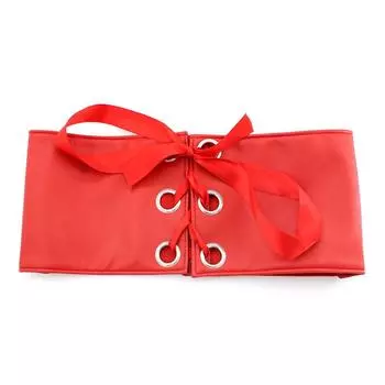 Женские платья с высокой талией Аксессуары Эластичный пояс На шнуровке Женская коррекция фигуры Ультраширокий декоративный эластичный пояс-корсет красный