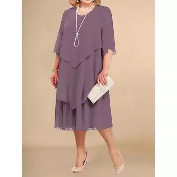 Женские платья Шифоновые платья больших размеров Пляжные свадебные платья для мам Подарочные платья на день матери L фиолетовый