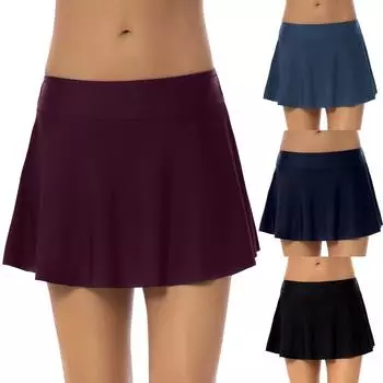 Женские плавки, купальник, однотонная юбка для плавания XL чёрный