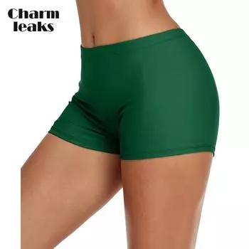 Женские плавки с низкой талией Charmleaks, однотонные плавки-танкини, плавки бикини, шорты-боксеры XXL чёрный