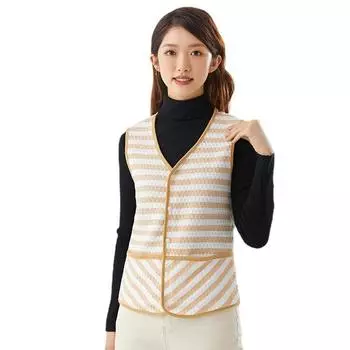 Женские плечи Весна и осень Кондиционер Комната Цветной хлопок Домашние женские модели Карманный жилет Жилеты Модные и теплые M