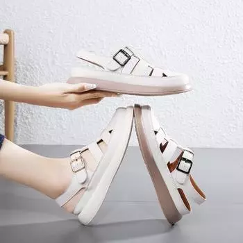 Женские плетеные сандалии-гладиаторы Fisherman Flat Sandals, плетеные пляжные туфли с закрытым носком и открытыми ремешками, летние удобные сандалии для ходьбы для женщин 35 бежевый