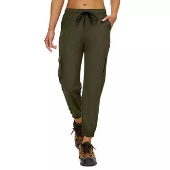 Женские плиссированные брюки-карго для походов с карманами L армия зеленый