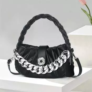 Женские плиссированные сумки из ПУ с мягкой ручкой, сумки с твердыми ручками, плиссированные шарики из теста, высокое качество, модный карман