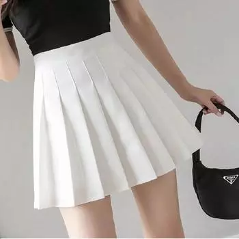 Женские плиссированные юбки, летние мини-юбки с высокой талией на молнии для девочек, танцевальные мини-юбки JK, черные модные студенческие трапециевидные юбки XXS кофейный