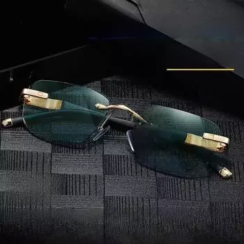 Женские плоские очки без оправы с отделкой без градуса и защитой от синего света для чтения пожилыми людьми, цельная поставка. 250 degrees темно-зеленого