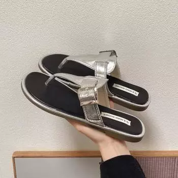 Женские плоские шлепанцы Летние роскошные брендовые женские пляжные туфли с пряжкой на ремне Нескользящая подошва Уличные дышащие тапочки для отдыха 35