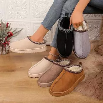 Женские плоские тапочки весна и осень зима домашние тапочки повседневная мода мелкая обувь для женщин замшевые зимние тапочки женские 35