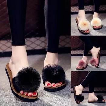 Женские пляжные дышащие сандалии Sagit с шариками, домашние тапочки, шлепанцы, обувь на плоской подошве 39 чёрный