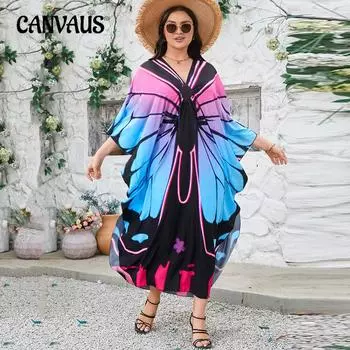 Женские пляжные накидки, ручная вязка, платья больших размеров с принтом, праздничное пляжное платье