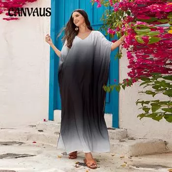 Женские пляжные накидки с градиентным принтом Праздничные платья Купальники больших размеров Накидки One Size