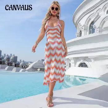 Женские пляжные платья со шнуровкой и большим подолом, пляжное платье в праздничном стиле S белый/оранжевый