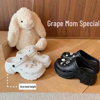 Женские пляжные сандалии на толстой подошве: Платье с закрытым носком и туфли на платформе — модный стиль интернет-знаменитостей. 40-41 чёрный