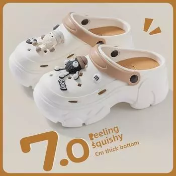 Женские пляжные тапочки EVA 2024 — толстая подошва, противоскользящие, с защитой от запаха, подчеркивающий дизайн для ношения на открытом воздухе 38/39