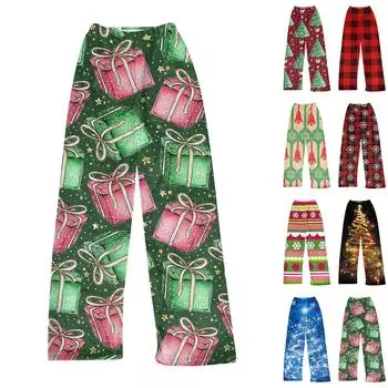 Женские плюшевые длинные брюки с принтом, длинные брюки, спортивные брюки S синий