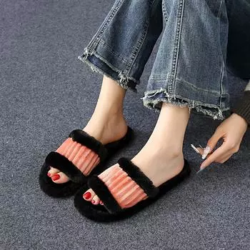 Женские плюшевые хлопковые тапочки 36-37