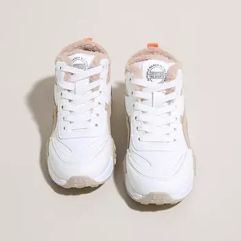 Женские плюшевые теплые зимние кроссовки женские высокие хлопковые спортивные туфли 2025 новые повседневные женские туфли на платформе со шнуровкой Zapatillas Mujer 35 хаки