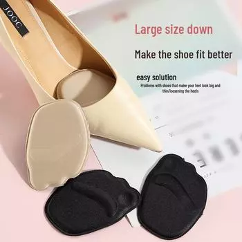 Женские подушечки для передней части стопы на высоком каблуке: Невидимые, противоскользящие, амортизирующие, толстые хлопковые вставки с воздушными пузырьками Black