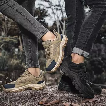 Женские походные ботинки с низким альпинистским ботинок, мужские водонепроницаемые повседневные унисекс-обувь для пар, противоскользящая, большого размера EU: 39 чёрный