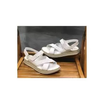 Женские полные ортопедические сандалии из натуральной кожи с мягкой подошвой, белые сандалии на липучках, повседневные качественные сандалии в стиле