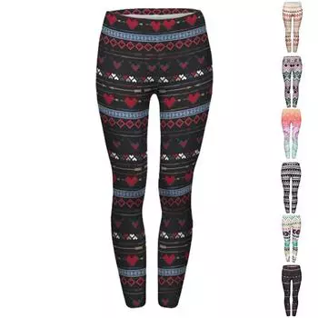 Женские полосатые принты в виде сердца, эластичные леггинсы для йоги, фитнеса, бега, спортзала, спортивные брюки для активного отдыха XS чёрный