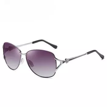 Женские поляризационные солнцезащитные очки. Модные металлические солнцезащитные очки. Солнцезащитные очки с защитой от УФ-лучей.