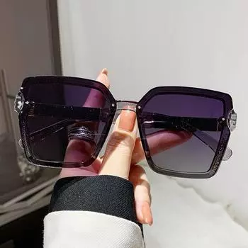 Женские поляризационные солнцезащитные очки в большой оправе, модные и модные солнцезащитные очки XY440, безрамное женское зеркало для вождения, уличное качающееся зеркало серый