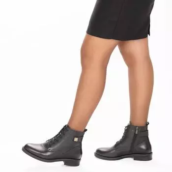 Женские полусапоги из натуральной кожи на резиновой подошве