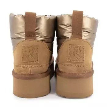 Женские полусапоги KELARA из искусственного меха средней высоты из двух материалов 37 серый