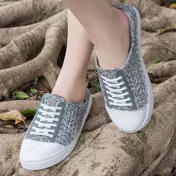 Женские полутапочки, дырявые туфли, садовая обувь, пляжные сандалии на плоской подошве, летние тапочки без каблука, повседневная парусиновая обувьghn6 36 синий