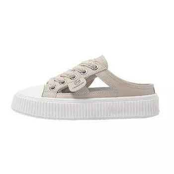 Женские полутапочки, повседневные кроссовки, женская обувь на платформе, модная дышащая женская обувь на полой парусиновой обуви, zapatos de mujer 35 белый