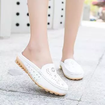 Женские полые дышащие сетчатые слипоны на плоской подошве с низким верхом, кроссовки-мулы с открытой спиной, обувь 38 хаки