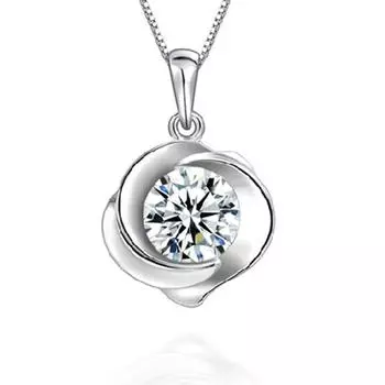 Женские посеребренные серьги, новый ретро-кулон в виде розы, корейская версия, женское ожерелье, кулон