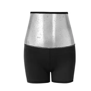 Женские потливые эластичные талии Тренер Фитнес Леггинсы Шорты L чёрный