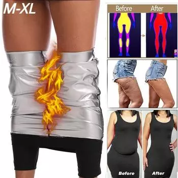 Женские потные укороченные брюки с полным покрытием, утягивающие брюки для йоги, спортивные брюки для сжигания жира в сауне M чёрный