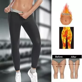 Женские потные укороченные брюки с полным покрытием, утягивающие брюки для йоги, спортивные брюки для сжигания жира в сауне 4XL чёрный