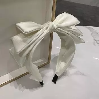 Женские повязки на голову с высоким черепом из атласной ткани с бантом, женский головной убор для вечеринки/шопинга, широкая повязка на голову, аксессуары для волос