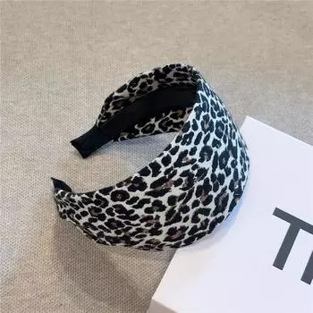 Женские повязки на голову шириной 7 см, из твиловой ткани с леопардовым принтом, пластиковый обруч с зубчиками для женщин, для повседневной носки, шоппинга, вечеринок