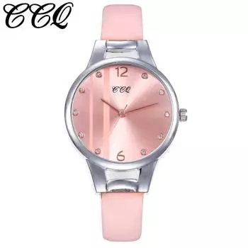 Женские повседневные аналоговые наручные часы с кварцевым кожаным ремешком и новым ремешком розовый