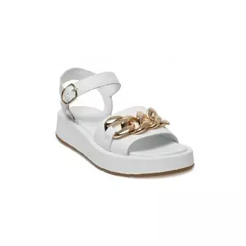 Женские повседневные белые сандалии Dysz с цепочкой и пряжкой Комфортные повседневные качественные стильные легкие сандалии