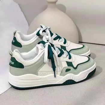 Женские повседневные белые туфли на толстой подошве. Весенние новые универсальные повседневные спортивные кроссовки особого дизайна. 35