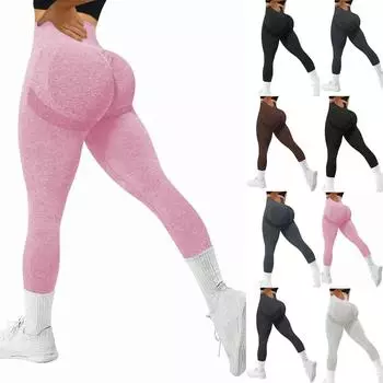 Женские повседневные бесшовные брюки для фитнеса с подтяжкой бедер, облегающие и с высокой талией, штаны для йоги Seach Hip L