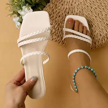 Женские повседневные босоножки на высоком каблуке с плетеным дизайном, популярные бежевые цвета, удобная обувь для повседневной носки 36