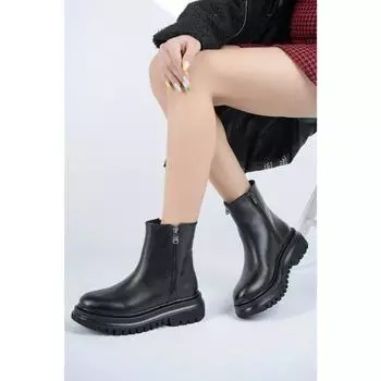 Женские повседневные ботинки из натуральной кожи на высокой подошве