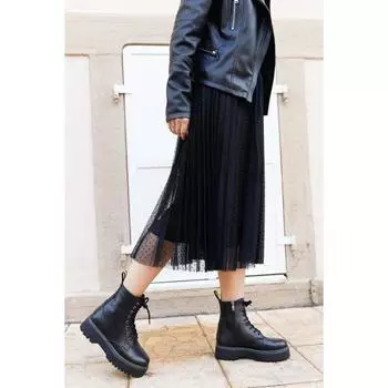 Женские повседневные ботинки из натуральной кожи на высокой подошве