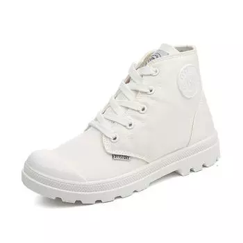 Женские повседневные ботинки в стиле ретро, высокие уличные ботинки, модные нескользящие короткие ботинки, парусиновые рабочие туфли, кроссовки Tenis Feminino для женщин 35 чёрный