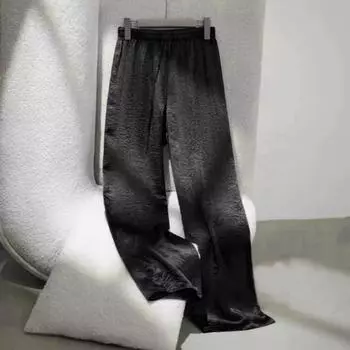 Женские повседневные брюки, эластичные, с высокой талией, с регулируемым шнурком, прямые широкие брюки с карманами, сплошной цвет L хаки