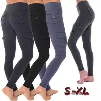 Женские повседневные брюки для фитнеса с высокой талией, облегающие хлопковые леггинсы, брюки, брюки S темно серый