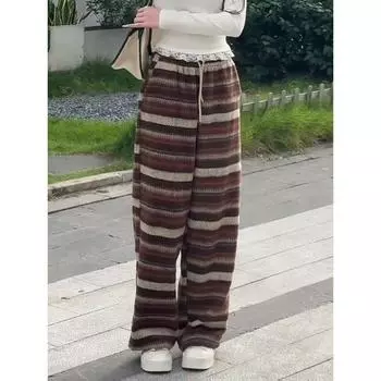 Женские повседневные брюки для тренировок, уличная одежда для дома и отдыха, свободные брюки, прямые брюки для девочек, широкие брюки Y2k S темно-серого
