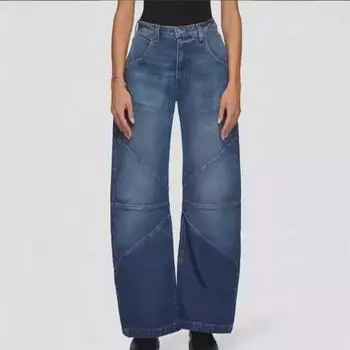 Женские повседневные брюки из денима в стиле ретро TUME M светло-синий